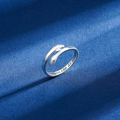 Sterling Silver Hug Ring for Women Teen Girls Adjustable Ring Jewelry Mothers Day Birthday Gifts
