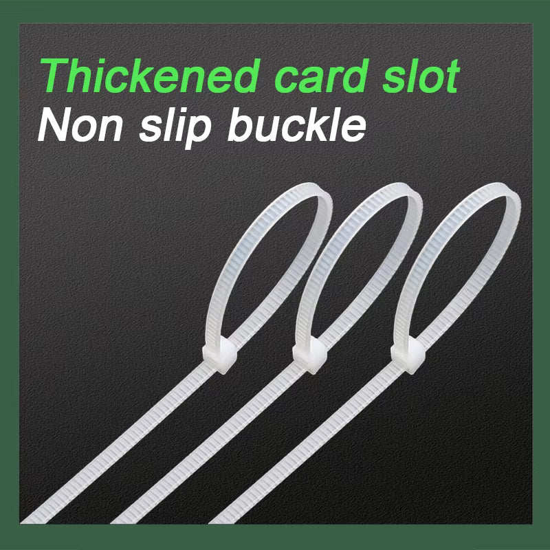 Nylon Cable Ties  Wire Bundling Pipe Fixing Self-Locking, Tighter When Pulled, Thickened Buckle