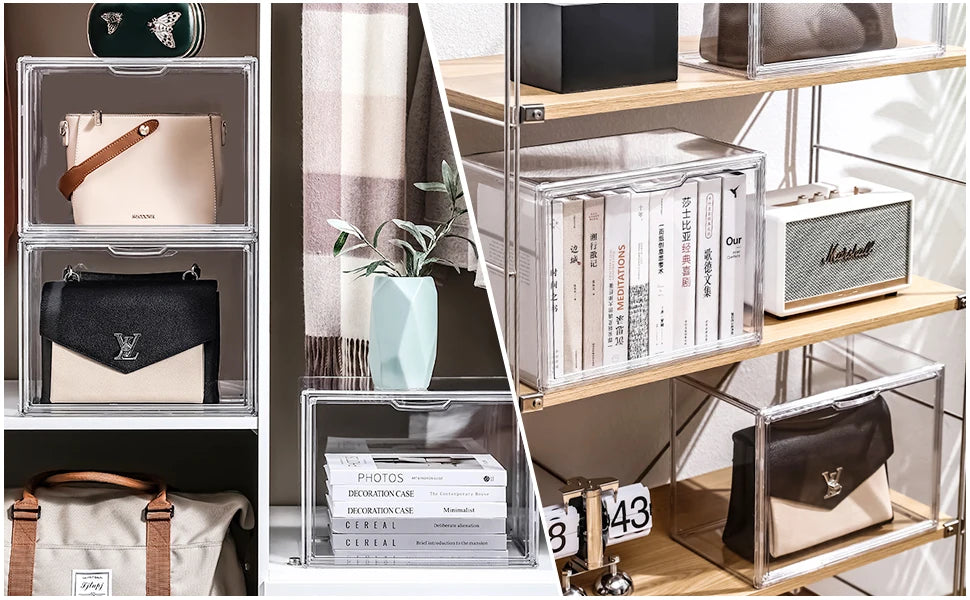 Clear Display Case Large Capacity Storage Box Organizer For Figures Acrylic Box Blind Box Makeup Toy Showcase