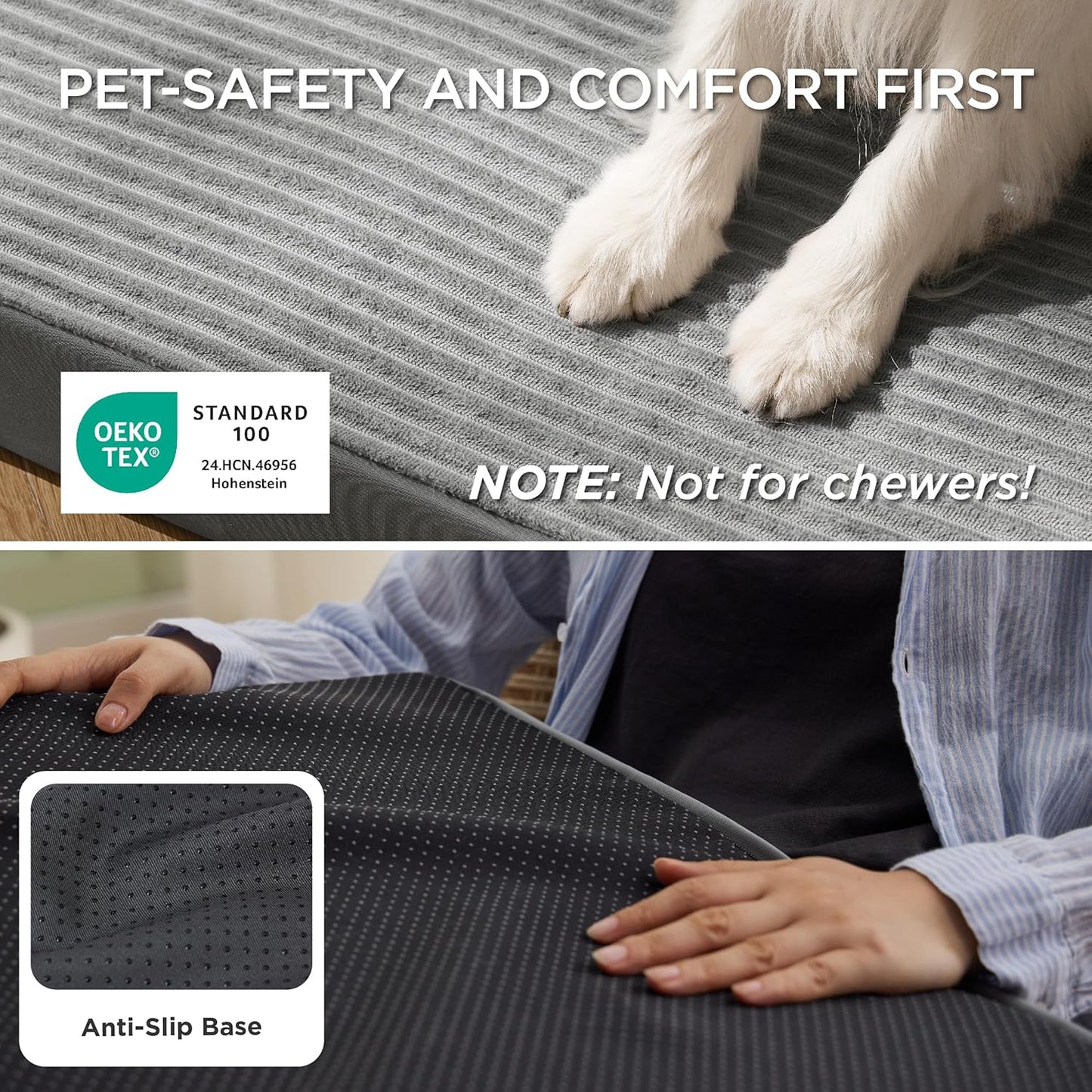 Bedsure XL Orthopedic Dog Bed – Waterproof Washable Memory Foam Pet Sofa with Non‑Slip Bottom for Large Dogs