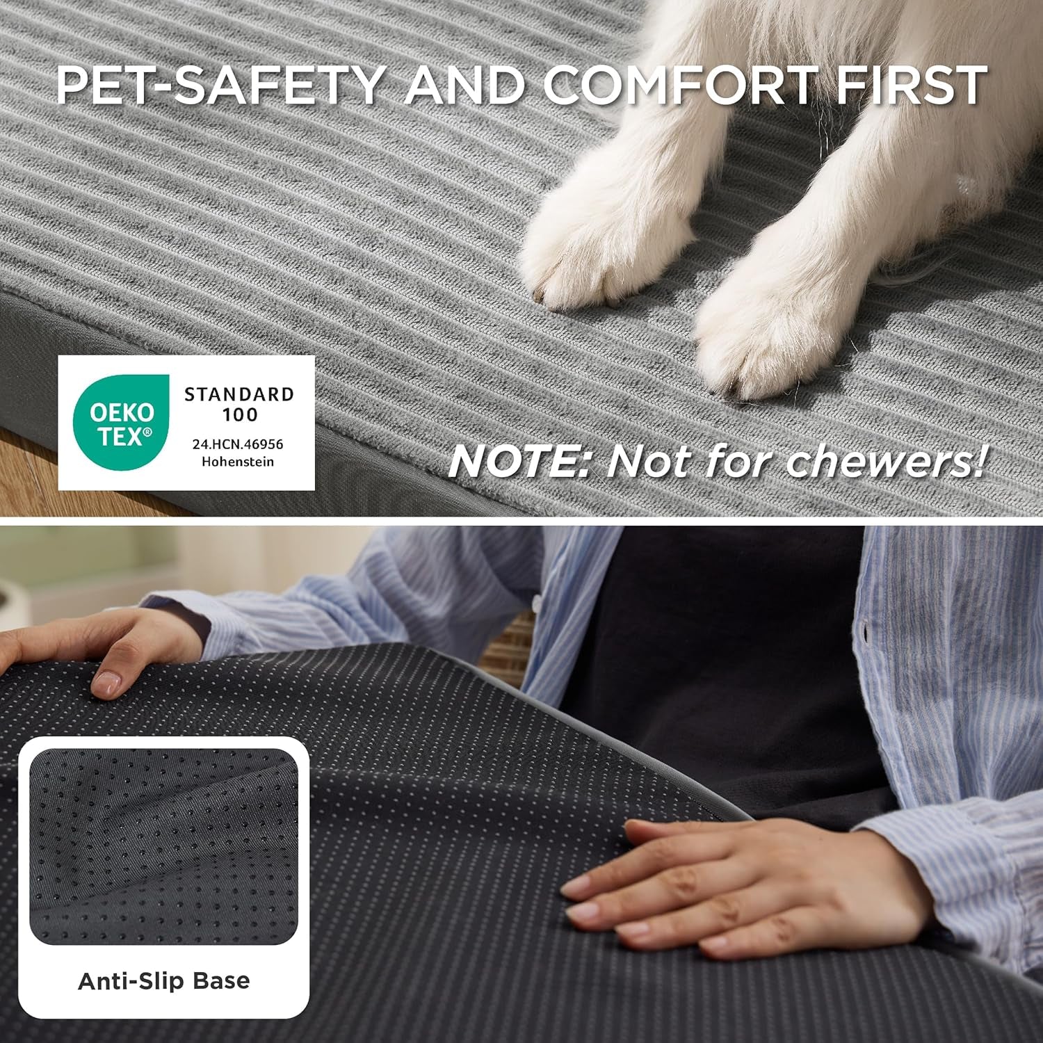 Bedsure XL Orthopedic Dog Bed – Waterproof Washable Memory Foam Pet Sofa with Non‑Slip Bottom for Large Dogs