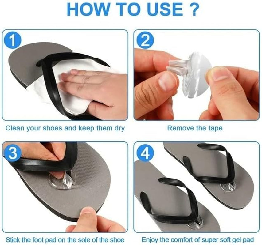 Gel Flip‑Flop Toe Protectors – 2‑Pack Clear Silicone Gel Cushions for Sandals, Pain Relief & Non‑Slip Comfort