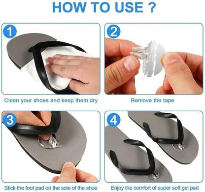 Gel Flip‑Flop Toe Protectors – 2‑Pack Clear Silicone Gel Cushions for Sandals, Pain Relief & Non‑Slip Comfort